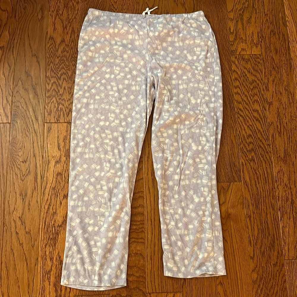 Light Purple and White Fleece Pajama Pants